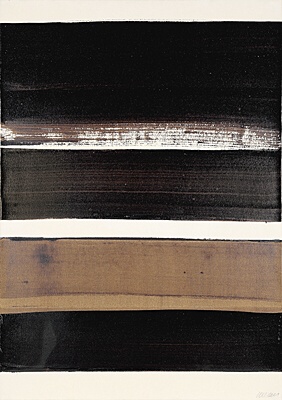 Pierre Soulages, "Brou de noix sur papier, 75 x 54 cm, 2003"