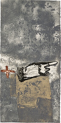 Antoni Tàpies, "Mà i creu sobre gris", Galfetti/Homs 1265